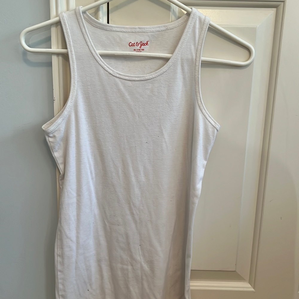 Cat and Jack white tank top girls XL